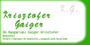 krisztofer gaiger business card